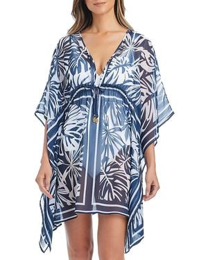 Bleu Rod Beattie Deep V Cover Up Caftan - Blue