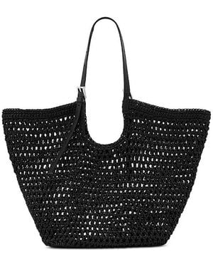 AllSaints Ara Large East/West Cotton Knit Tote - Black