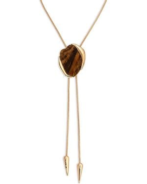 Ettika Tiger's Eye Statement Bolo Lariat Necklace, 31 - White