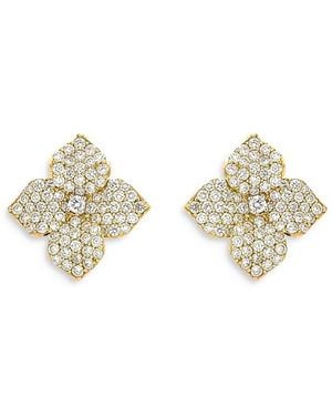 Piranesi 18K Fiore Diamond Pave Flower Small Stud Earrings - White