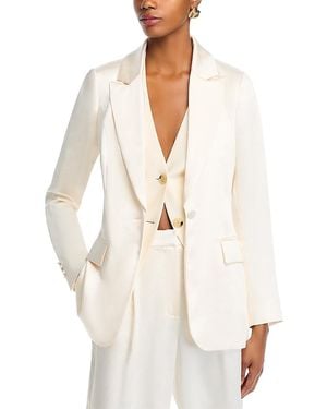 Aqua Satin Blazer - White