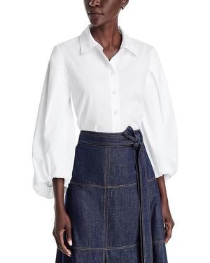 Tanya Taylor Marina Collared Cotton Top - White