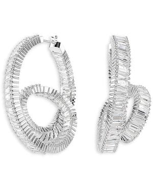Swarovski Matrix Hoop Earrings - White