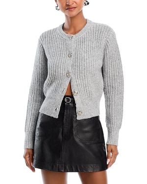 Aqua Chunky Stitch Cardigan - Gray