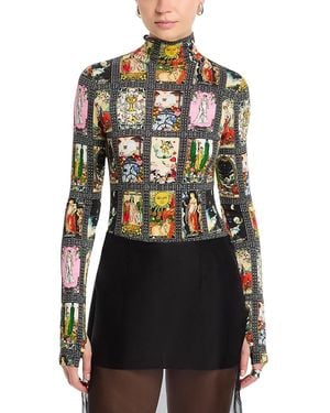 Alice + Olivia Delania Long Sleeve Turtleneck Top - Black