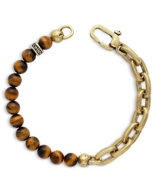 John Varvatos Tiger Eye Artisan Chain Link Bracelet - Metallic