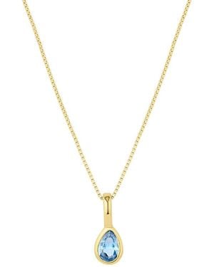 SET & STONES Teardrop Birthstone Necklace - Metallic