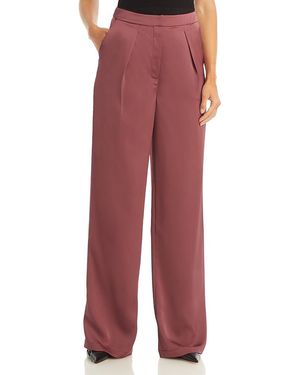 Misook Woven Wide Leg Pants - Red