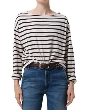 Citizens of Humanity Boat Neck Long Sleeve Tee - Blue