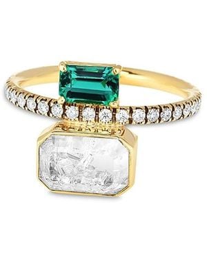 Moritz Glik 18K Emerald & Diamond Shaker Eternity Ring - White