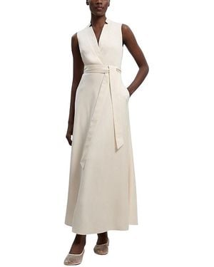 Karen Millen Tailored Linen Wrap Maxi Dress - Natural