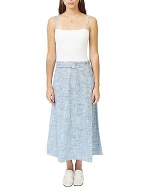 Central Park West Serena Belted Twofer Dress - Blue