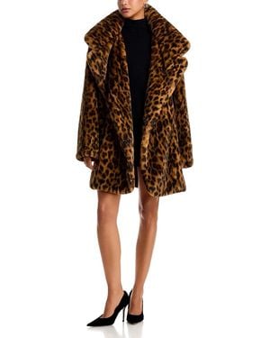Norma Kamali Faux Fur Teddy Car Coat - Brown