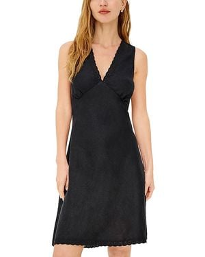 Rails Bex Linen Scalloped Mini Dress - Black