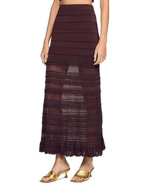 Sandro Andriane Pointelle Knit Maxi Skirt - Red