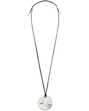 Reiss Orla Sculptural Disc Pendant Necklace - White