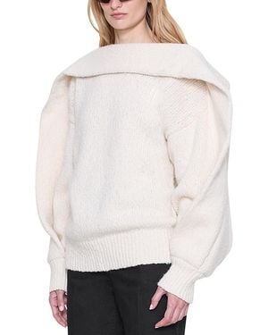 OSSOU Umber Framed Sweater - White