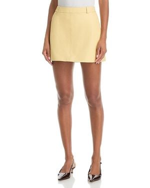 FRAME The Leather Mini Skirt - Yellow