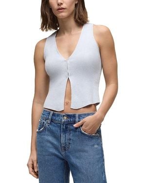 Hudson Jeans Sleeveless V Neck Sweater - Blue