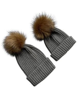 Accouchée Mom N Me Beanie Set- 2 Pcs - Gray