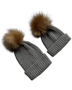 Accouchée Mom N Me Beanie Set- 2 Pcs - Gray