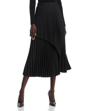 Nancy Yang Asymmetric Pleated Skirt - Black