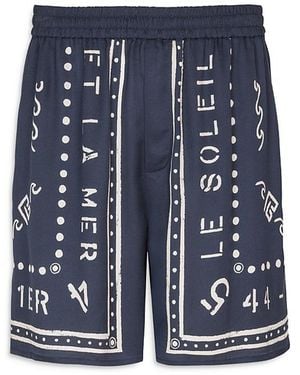 Balmain Club 45 Printed 6 Pajama Shorts - Blue