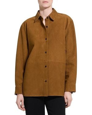 Theory Suede Shirt Jacket - Brown