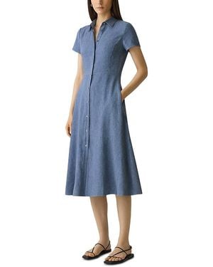 Theory Short Sleeve Shirtdress - Blue