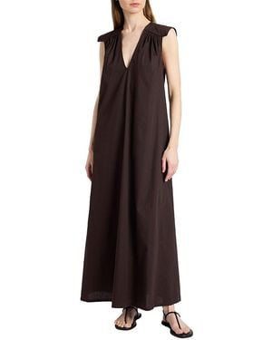 Santorelli Niu Cap Sleeve Maxi Cotton Dress - Purple