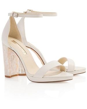 freya rose Dove Ankle Strap Pearl Heel Sandal - White