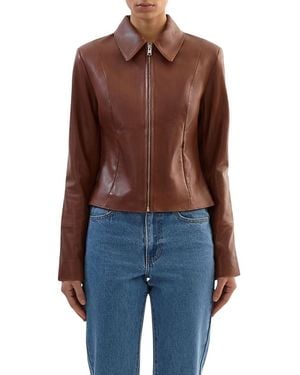 Lamarque Oceana Fitted Leather Jacket - Blue