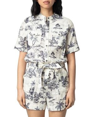 Zadig & Voltaire Cook Tropical Island Romper - White
