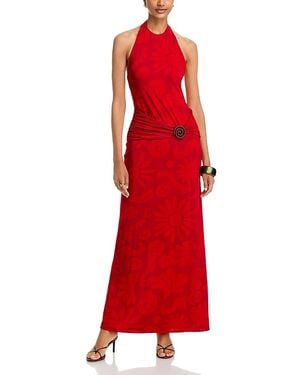 Cala De La Cruz Cairo Halter Dress - Red