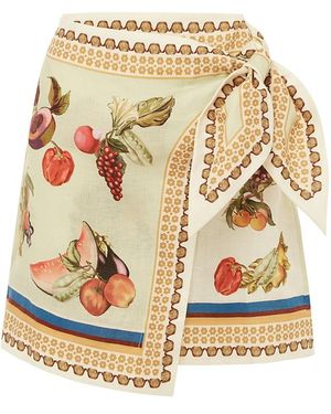 ALÉMAIS Mercado Fruit Print Skirt - Metallic