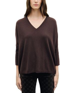 Gerard Darel Resa Cashmere V Neck Sweater - Purple