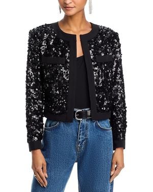 Aqua X Salvatore Rizza Sequinned Two Pocket Blazer - Black