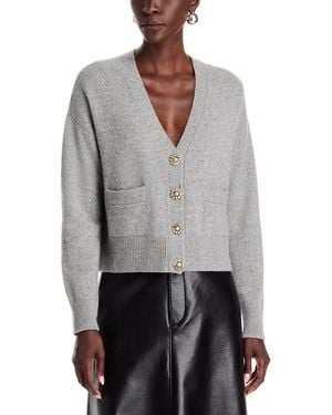 Cinq À Sept Cashmere V Neck Cardigan - Gray