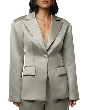 JLUXLABEL Victoria Satin Blazer - Gray