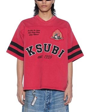 Ksubi Duke Oversized Jersey Varsity Tee - Red