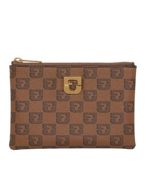 Gerard Darel Monogram Leather Pochette - Brown