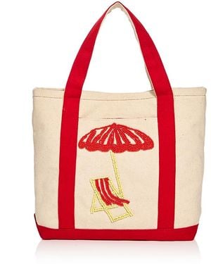 Aqua Mini Canvas Tote - Red