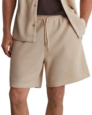 Reiss Elijah Textured Piped 7 Shorts - Natural