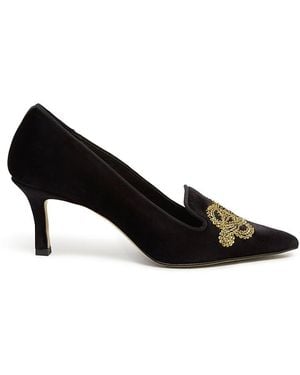 Hobbs Keston Court Pointed Toe Kitten Heel Pumps - Black