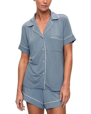 Eberjey Gisele Relaxed Short Sleeve Top & Shorts - Blue