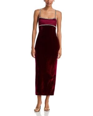 LoveShackFancy Audraline Embellished Midi Dress - Red