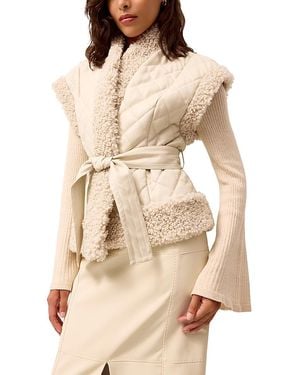 Marie Oliver Beatrice Fleece Trim Vest - Natural