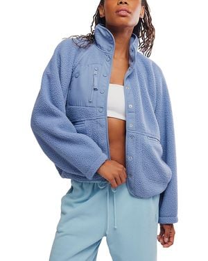 Free People Hit The Slopes Fleece Jacket - Blue