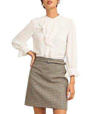Hobbs Maribella Ruffle Trim Blouse - White