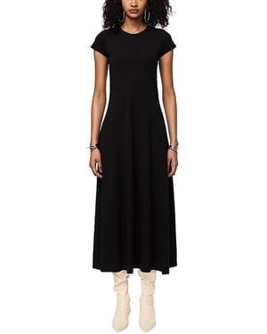 Another Tomorrow Fitted Tee Dress - Black